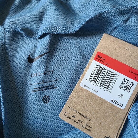 Nike Men's 7" Dri-FIT Unlined Performance Shorts Size L FZ0961-429 Off Blue - Picture 3 of 4